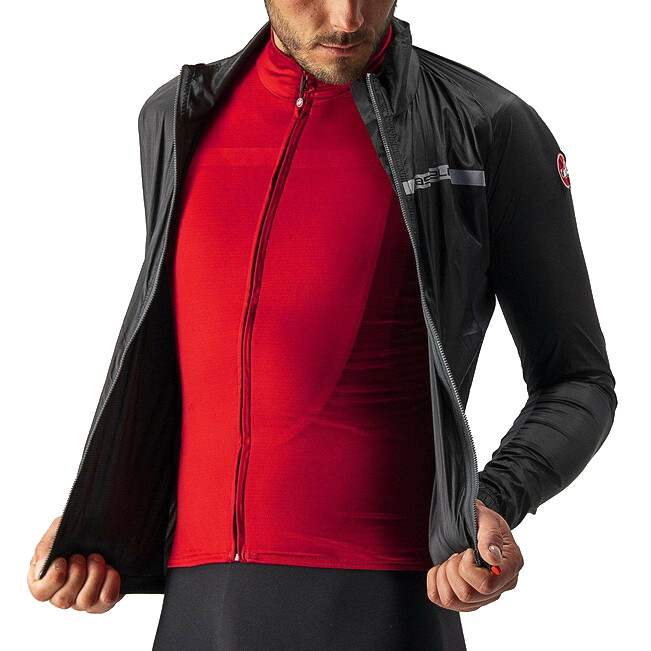 Men's Squadra Stretch Jacket, Castelli Men's Squadra Stretch Jacket 085-Light Black/Dark Grey