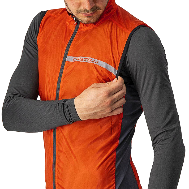 Men's Squadra Stretch Vest, Castelli Men's Squadra Stretch Vest 870-Silver Grey/Dark Grey