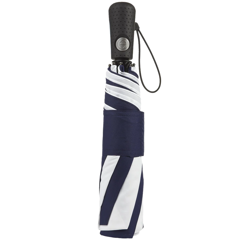 Duet Golf-Sized Auto Open/Close, Totes Duet Golf-Sized Auto Open/Close NWH-Navy/White folded