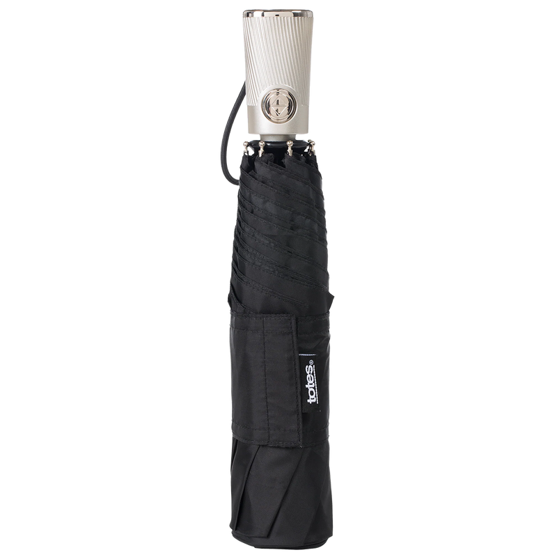 Sunguard Auto Open/Close Umbrella, Totes Sunguard Auto Open/Close Umbrella black folded