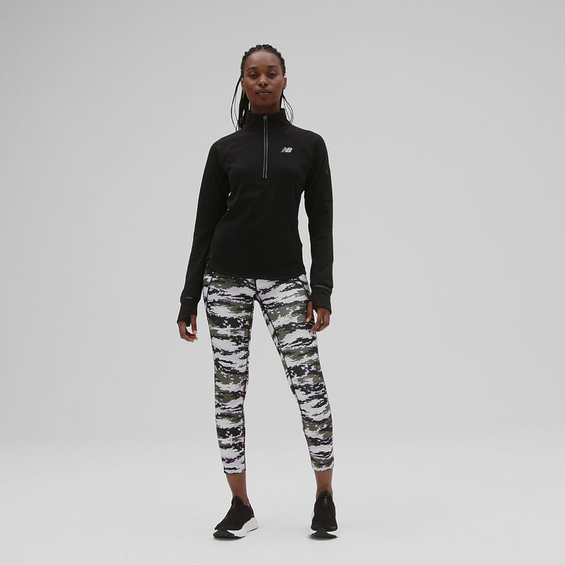 Women's NB Heat Grid 1/2 Zip, New balance Women's NB Heat Grid 1/2 Zip BK-Black video