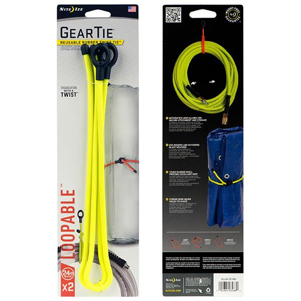 Gear Tie Loopable, Neon Yellow - 24" (2 Pack), Featured Image