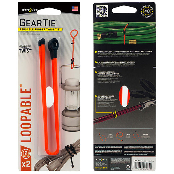 Gear Tie Loopable, Orange - 12