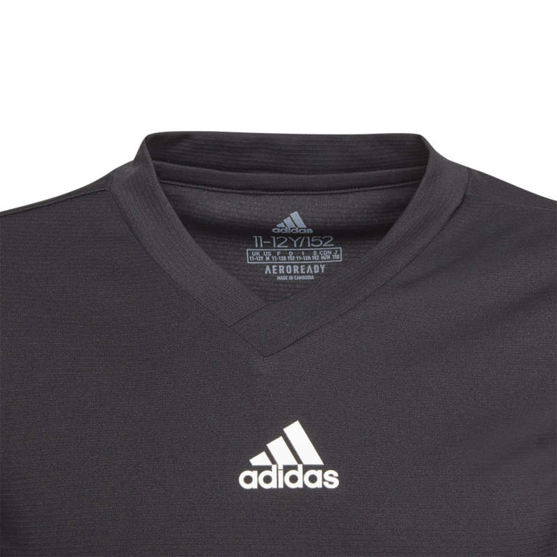Youth Team Base Long Sleeve, Adidas Youth Team Base Long Sleeve Black Alt View Collar