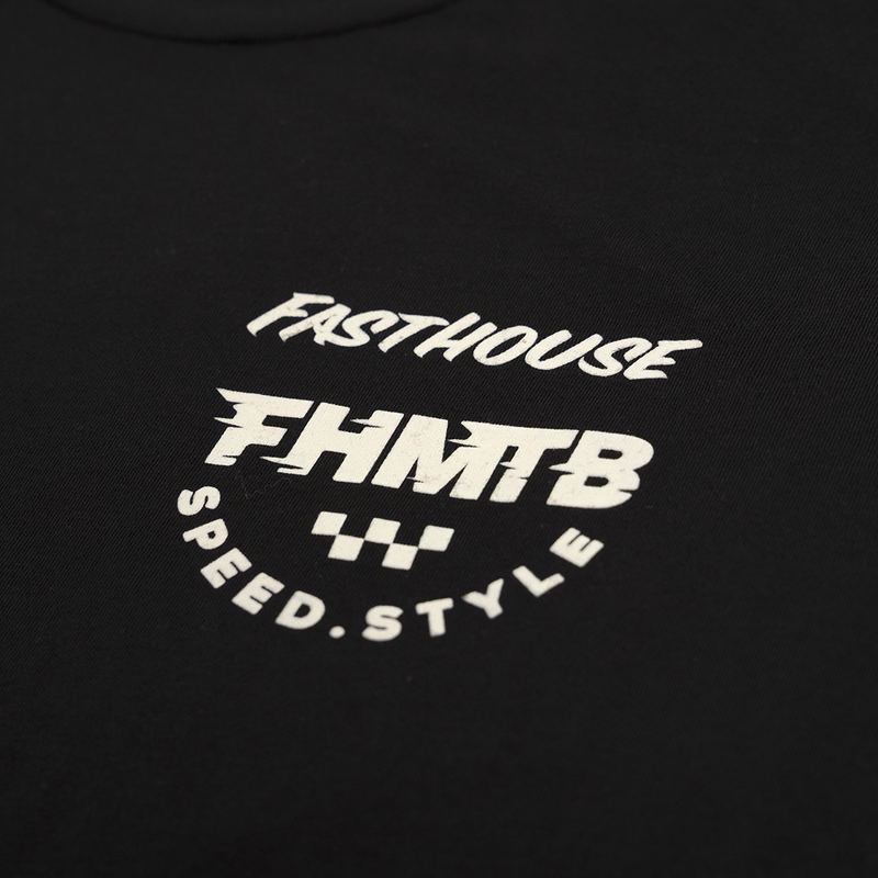 Men's Hierarchy Short Sleeve Tech Tee, Fasthouse Men's Hierarchy Short Sleeve Tech Tee Black Alt View Logo
