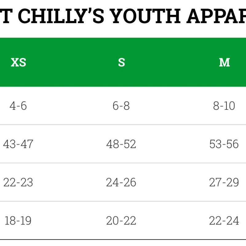 Kids' Baselayer Pant, size-chart