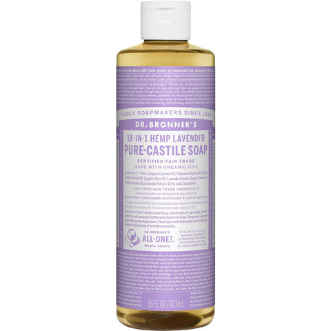castile soap for indoor plants Dr. Bronner's Lavender Pure-Castile Liquid Soap, 16 fl. oz