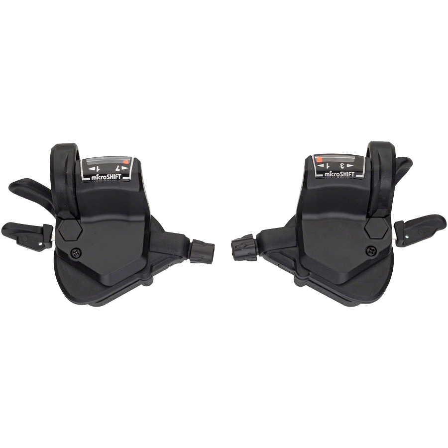 Mezzo Thumb-Tap Shifter Set, 7-Speed, Triple, Optical Gear Indicator, Shimano Compatible