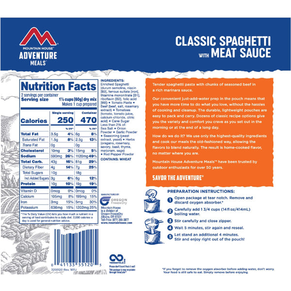 Spaghetti w/ Meat Sauce (2 Servings) alternate view