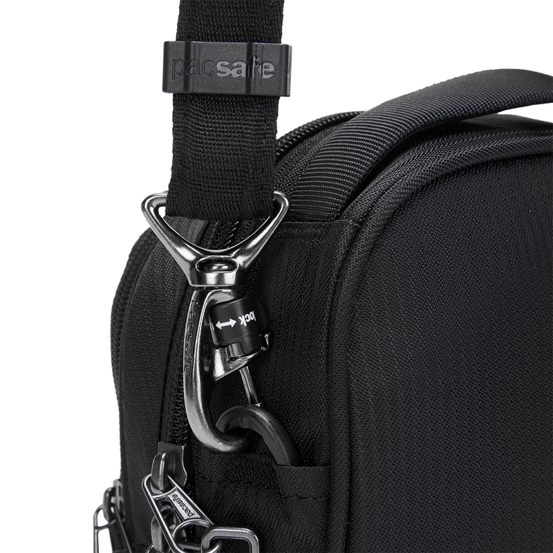 Metrosafe LS100 ECONYL Crossbody, Pacsafe-Outpac Designs Metrosafe LS100 ECONYL Crossbody black locking strap