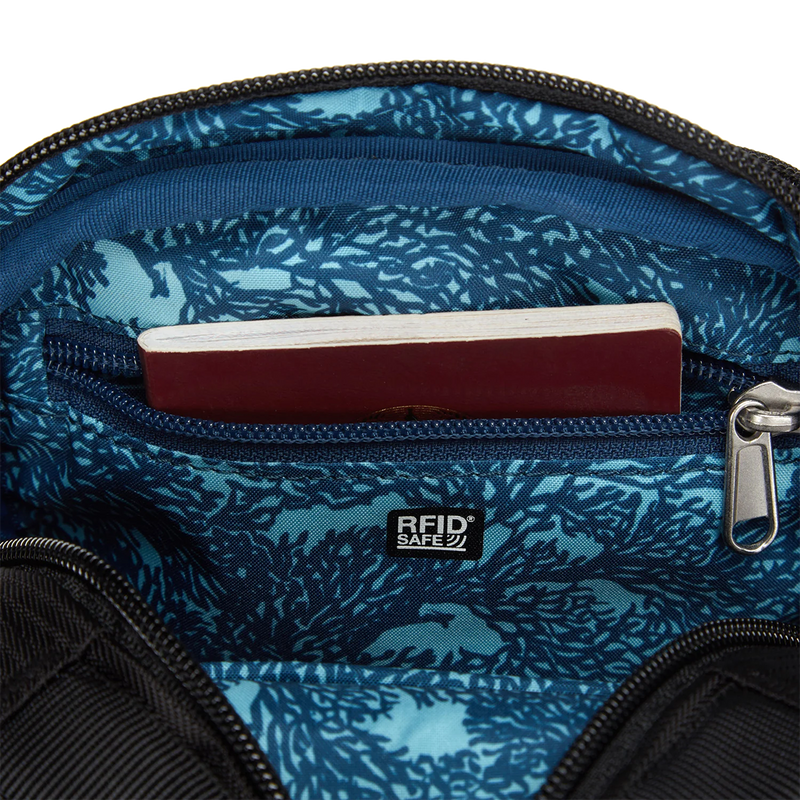 Metrosafe LS100 ECONYL Crossbody, Pacsafe-Outpac Designs Metrosafe LS100 ECONYL Crossbody black pocket