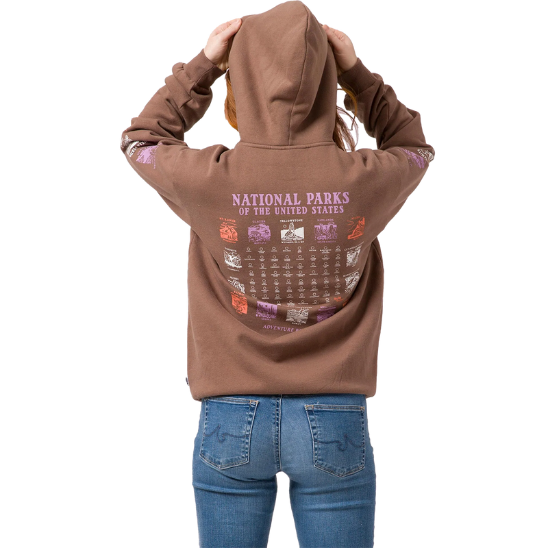 National Parks Pictograms Fill In Hoodie, Parks Project National Parks Pictograms Fill In Hoodie Brown rear