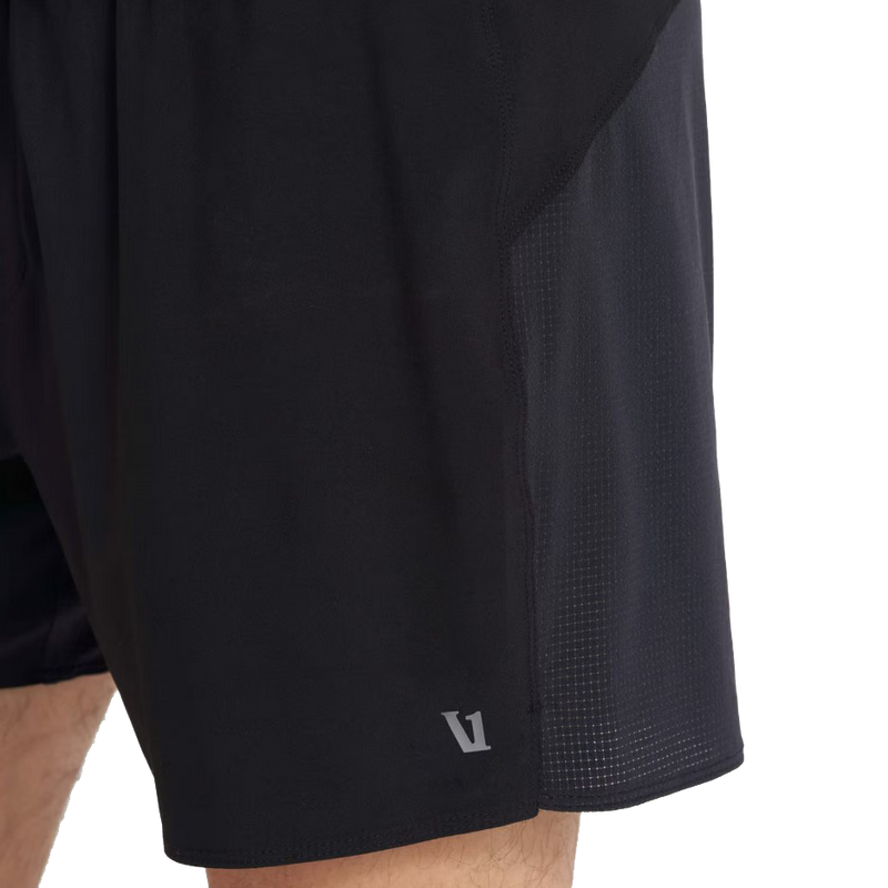 Men's Course Run Short, Vuori Men's Course Run Short BLK-Black Alt View Preforated