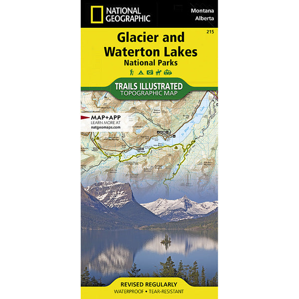 Glacier and Waterton Lakes National Parks Map alternate view