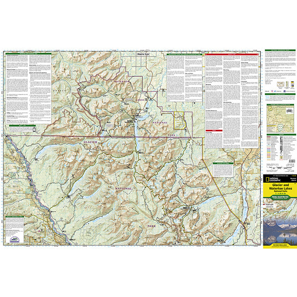 Glacier and Waterton Lakes National Parks Map, National Geographic Maps Glacier and Waterton Lakes National Parks Map