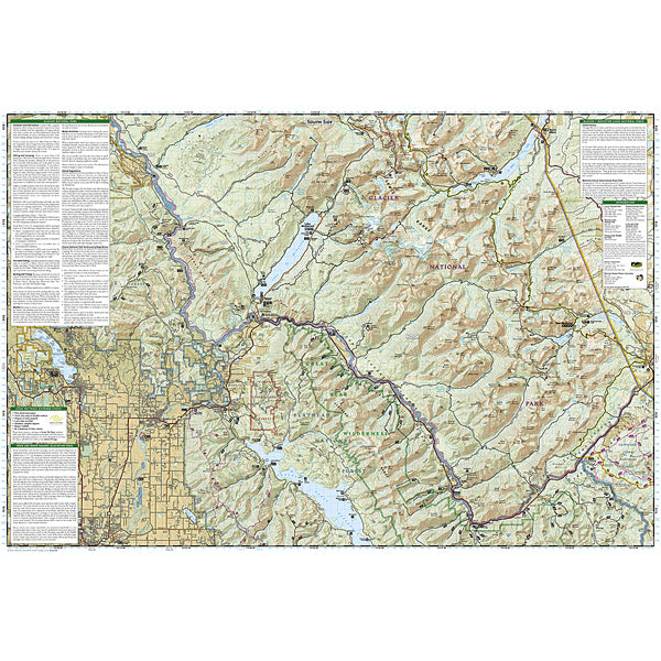 Glacier and Waterton Lakes National Parks Map alternate view