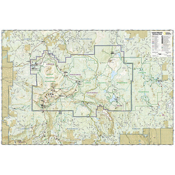 Lassen Volcanic National Park Map, National Geographic Maps Lassen Volcanic National Park Map