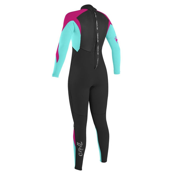 Girls' Epic 4/3mm Wetsuit, O'Neill Wetsuits Girls' Epic 4/3mm Wetsuit EE9-Blk/Seaglass/Berry