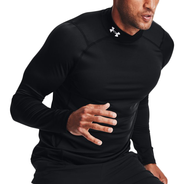 Men's ColdGear Armour Fitted Mock Long Sleeve, Under Armour Men's ColdGear Armour Fitted Mock Long Sleeve 001-Black
