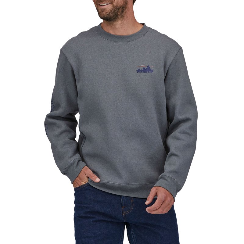 Men's 73 Skyline Uprisal Crew Sweatshirt, Patagonia Men's 73 Skyline Uprisal Crew Sweatshirt PLGY-Plume Grey Alt View Model  Front