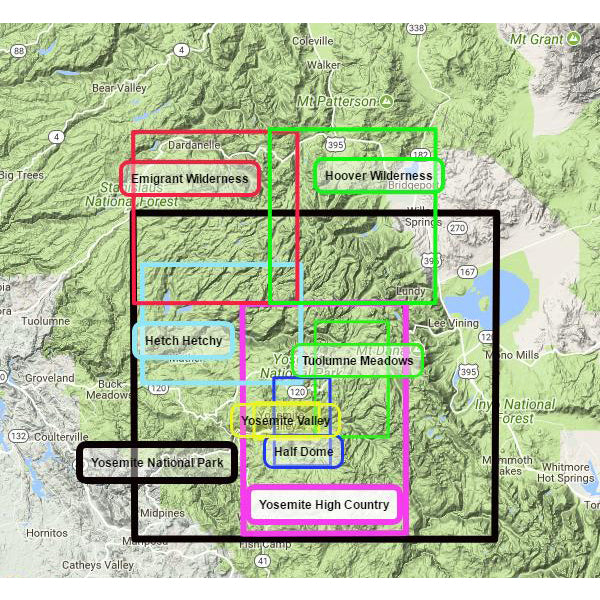 Hoover Wilderness, Tom Harrison Maps Hoover Wilderness