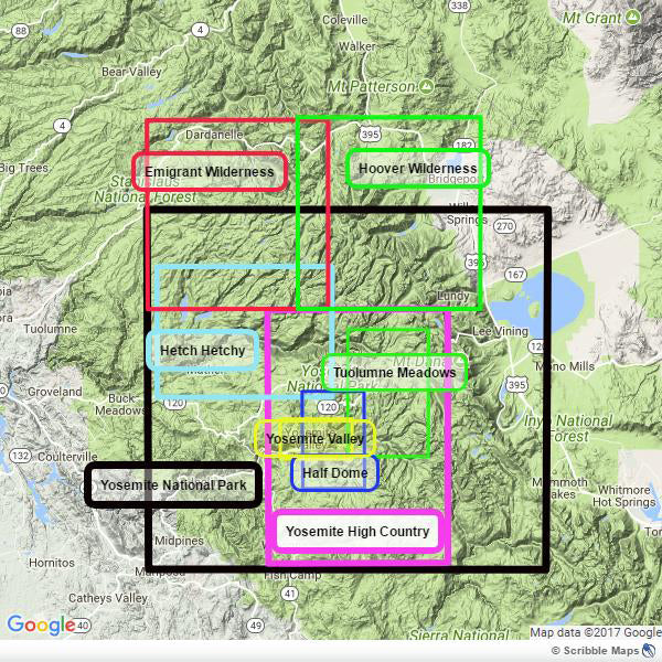 Tuolumne Meadows, Tom Harrison Maps Tuolumne Meadows