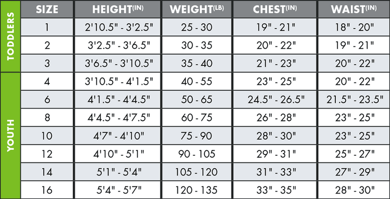 O'Neill Youth Epic 4/3 Demo Surf Wetsuit, size-chart