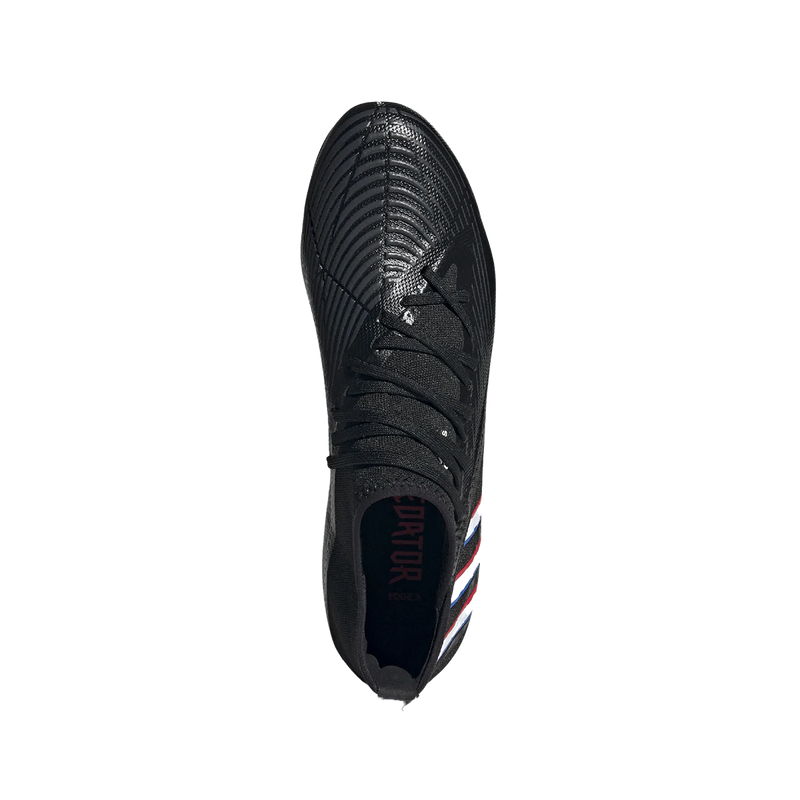 Predator Edge.3 FG, Adidas Men's Predator Edge.3 FG Black/White Alt View Top