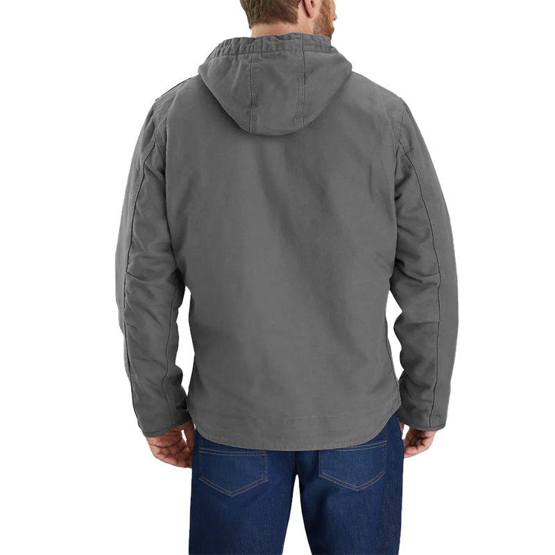 Men's Washed Duck Sherpa-Lined Jacket, Carhartt Men's Washed Duck Sherpa-Lined Jacket gravel back