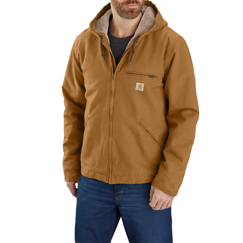 Men's Washed Duck Sherpa-Lined Jacket, Featured Image