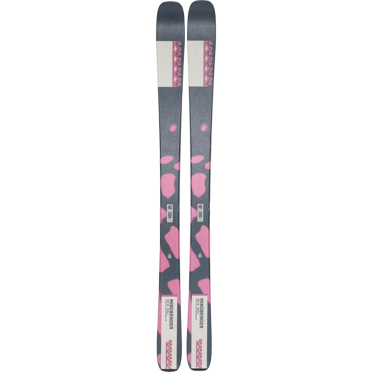 k2 black and white with pink purple bottom girls skis K2 Women's Mindbender 90C Premium Skis – Sports Basement