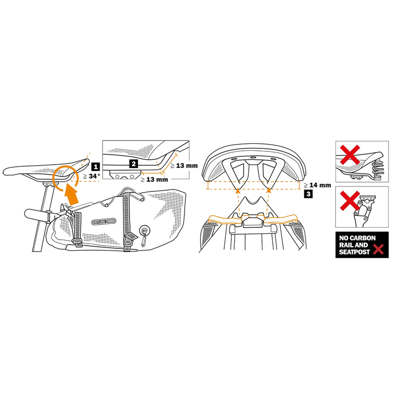 Seat Pack QR 13L Black, Ortlieb Seat Pack QR 13L Black Black Alt View Diagram
