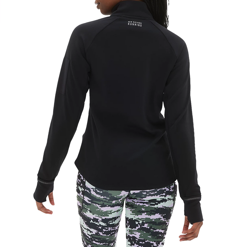 Women's NB Heat Grid 1/2 Zip, New balance Women's NB Heat Grid 1/2 Zip BK-Black back