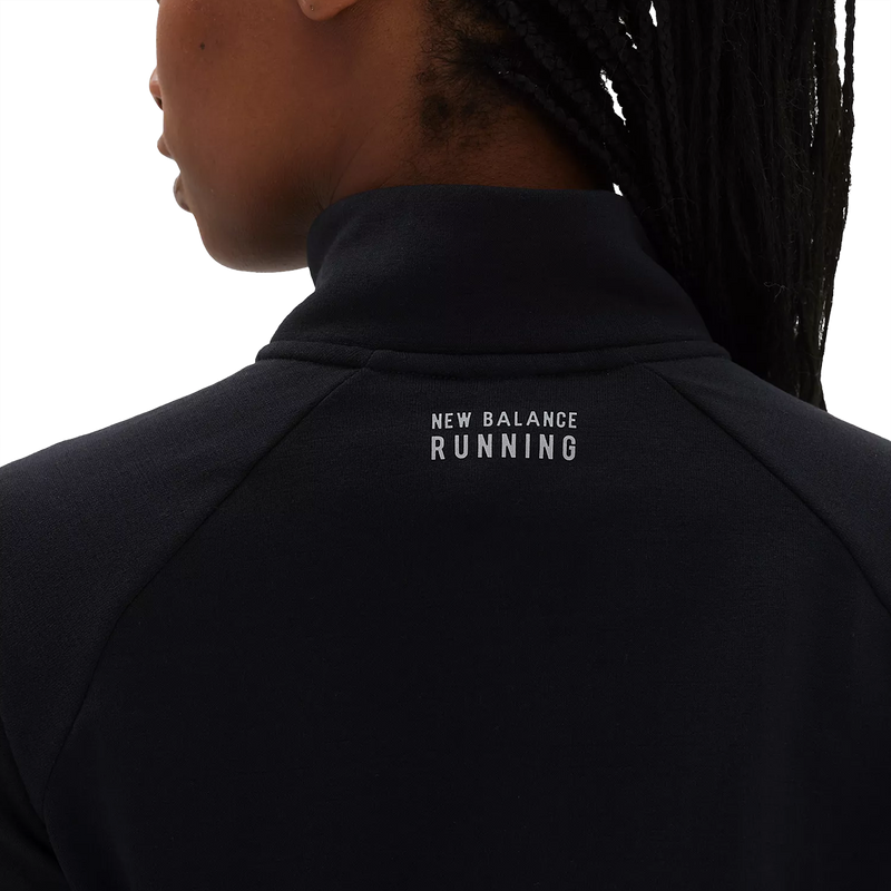 Women's NB Heat Grid 1/2 Zip, New balance Women's NB Heat Grid 1/2 Zip BK-Black back logo